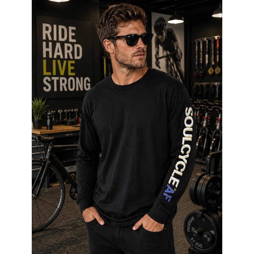 SOUL Soulcycle Men's Large Black Long Sleeve T-shirt -1852